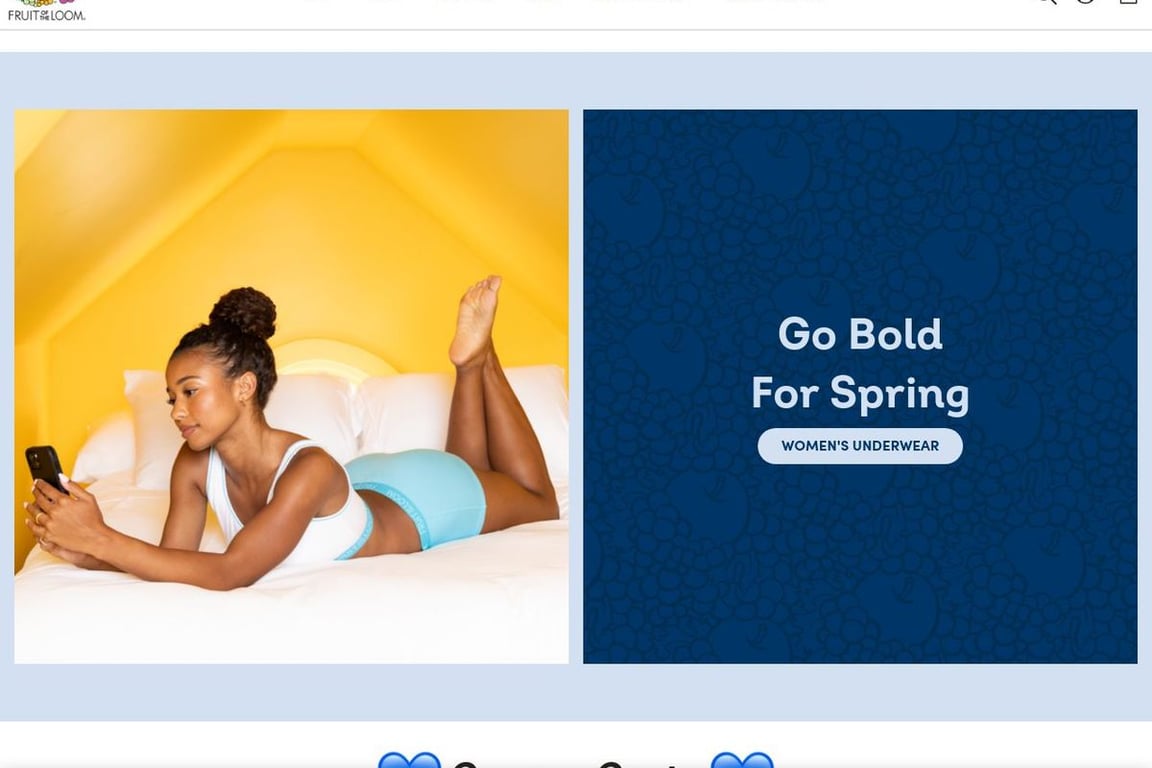 Fruit of the Loom homepage