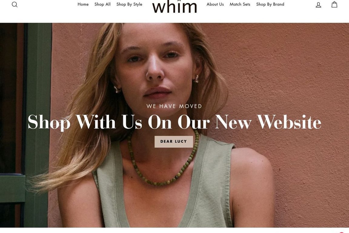 Whim Boutique homepage