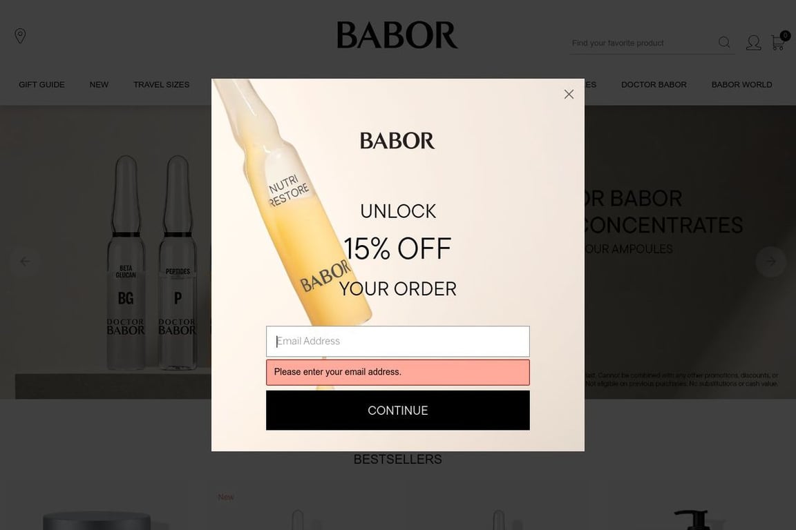BABOR USA homepage