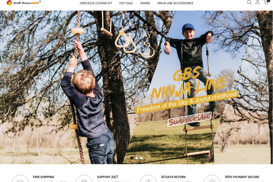 Gentle Booms Sports homepage