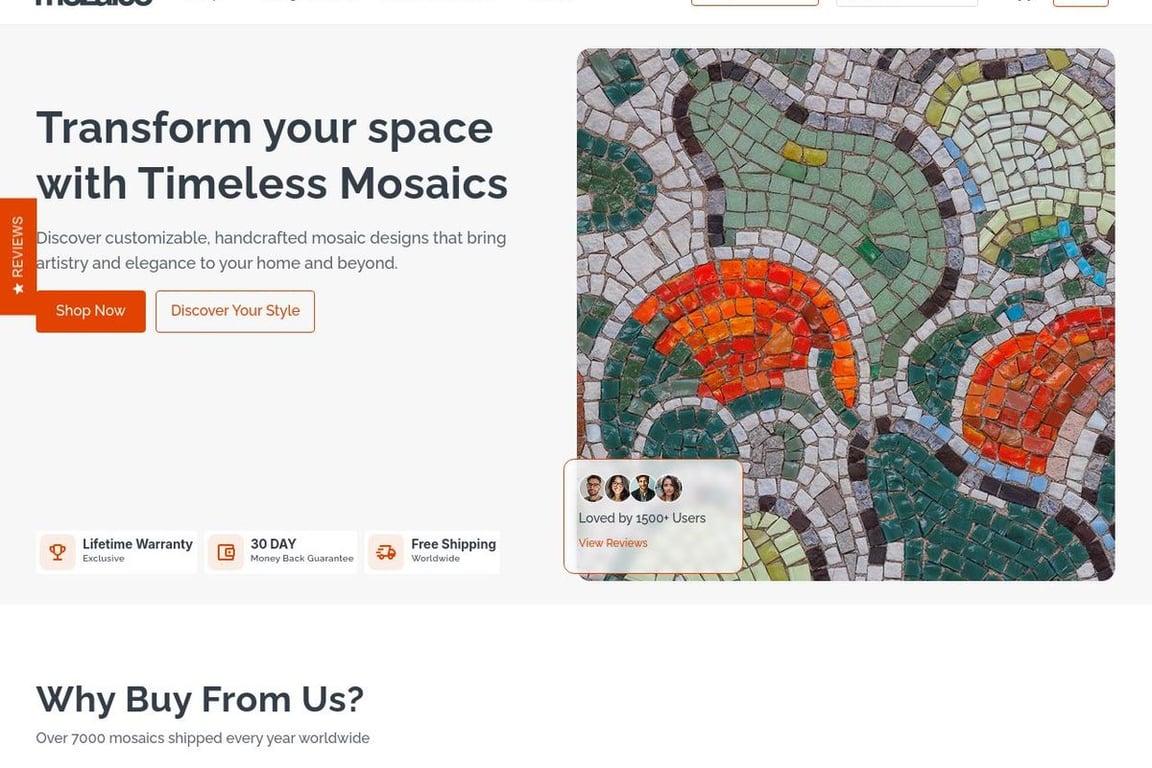 Mozaico homepage