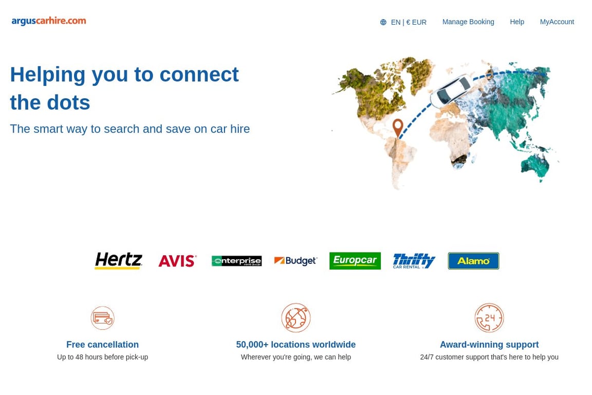 Argus Carhire homepage