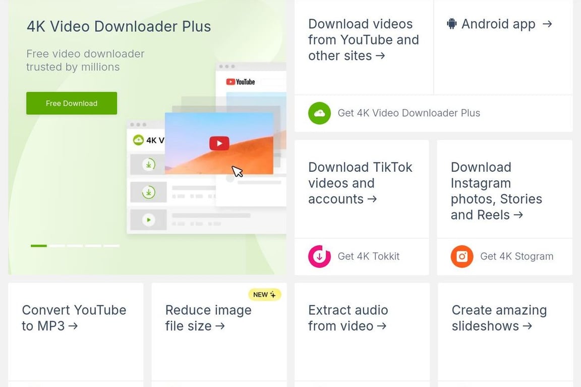 4K Downloader homepage