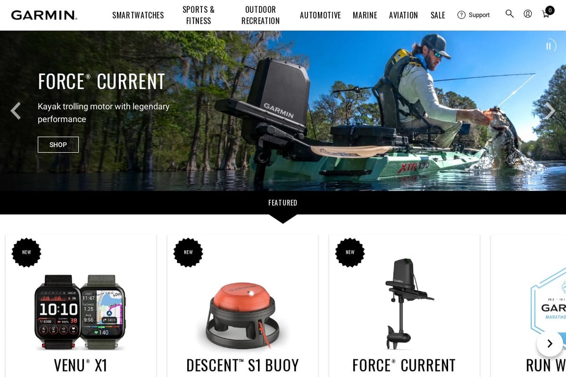 Garmin homepage