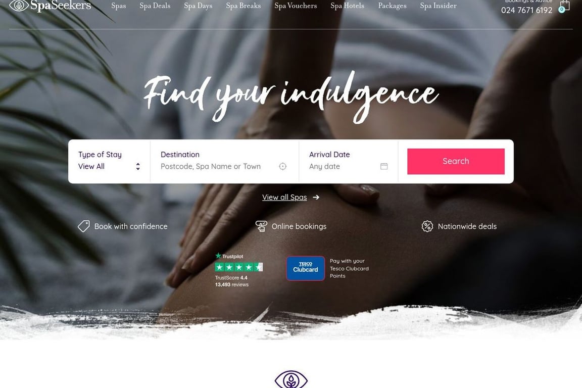 Spaseekers.com homepage