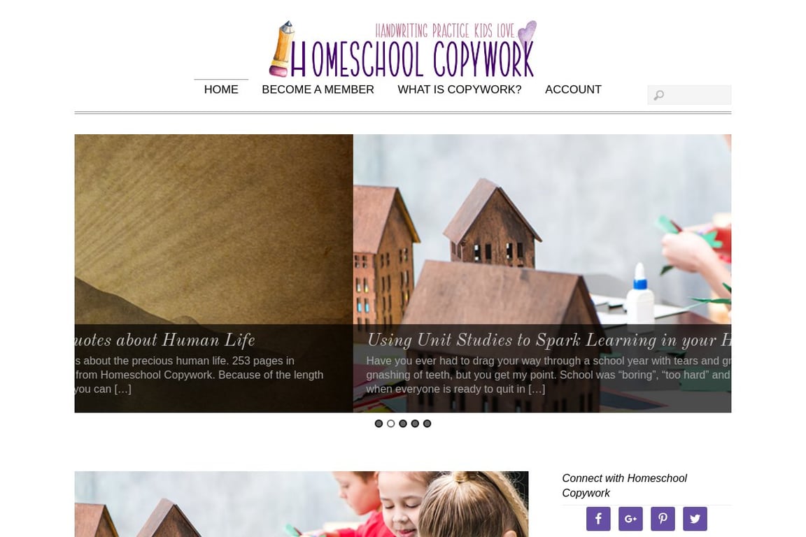Homeschool Copywork homepage
