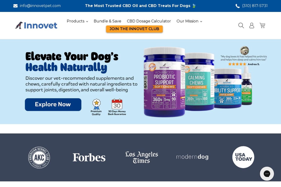 Innovet Pet homepage