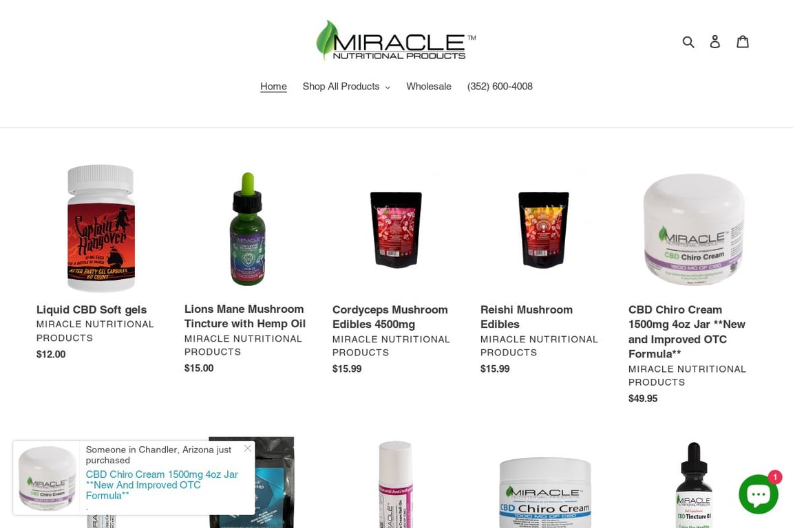 Miracle Nutritional Products Affiliate Program homepage