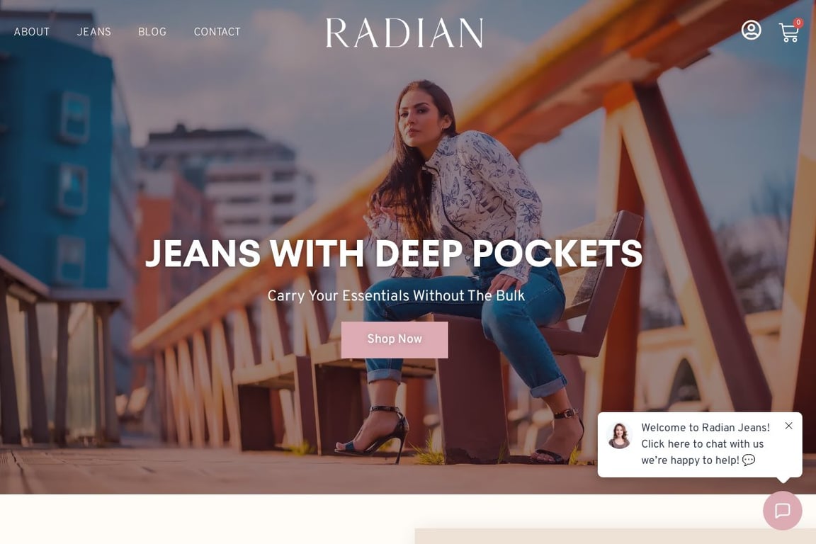 Radian Jeans homepage