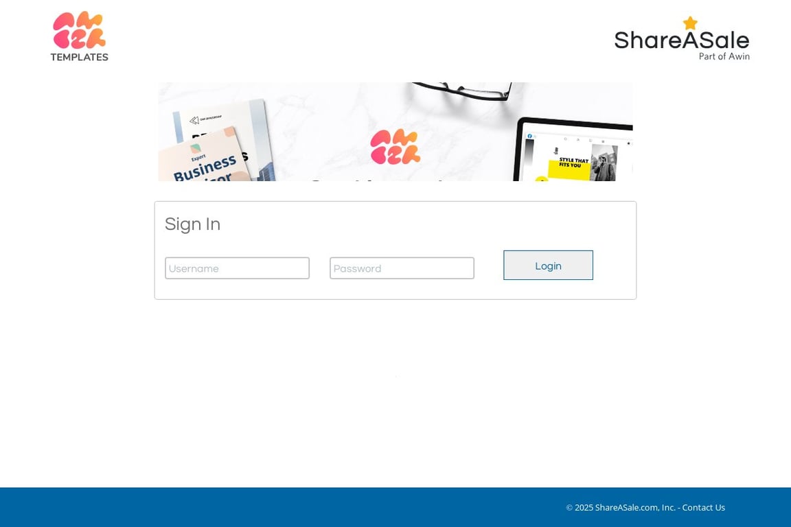 Amber Templates affiliate program signup page