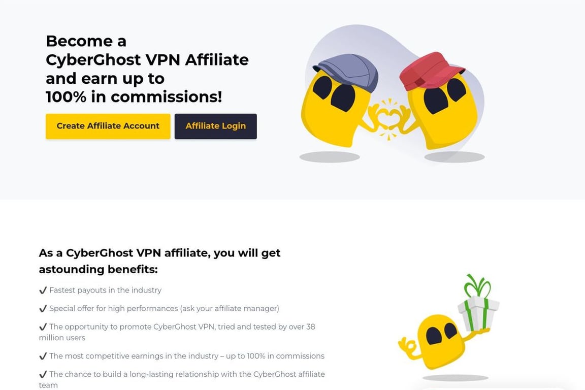 CyberGhost affiliate program signup page