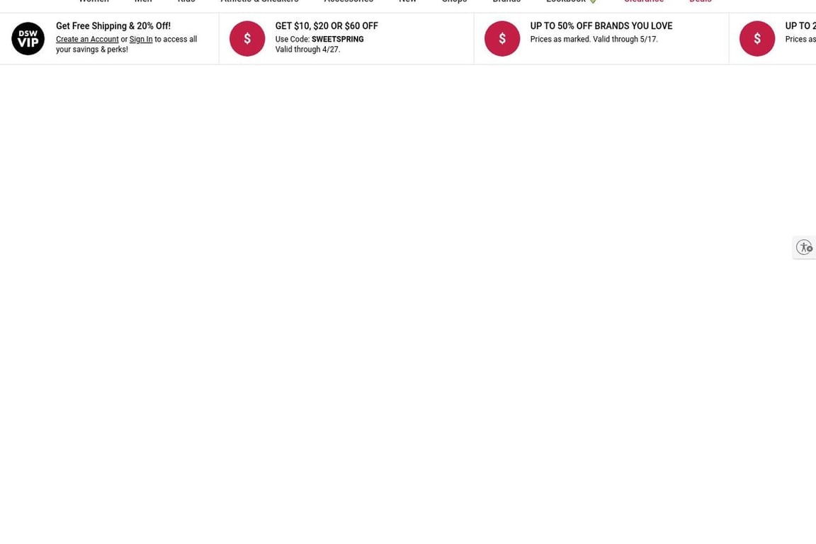 Designer Shoe Warehouse homepage