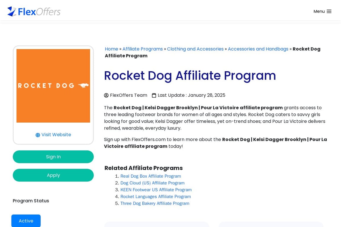 Kelsi Dagger Brooklyn affiliate program signup page