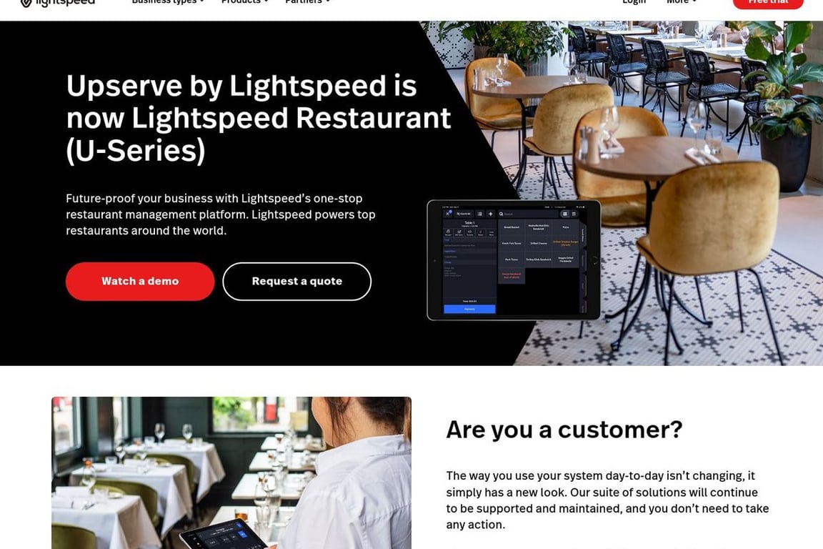 Upserve homepage