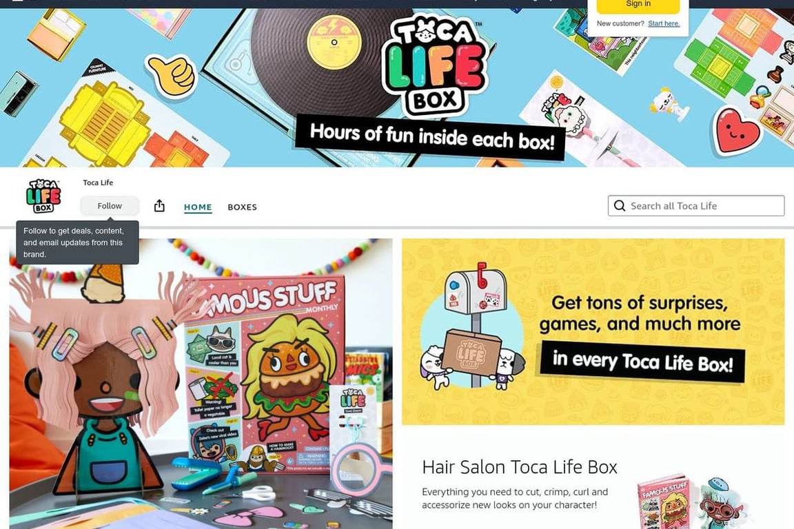 Toca Life Box homepage
