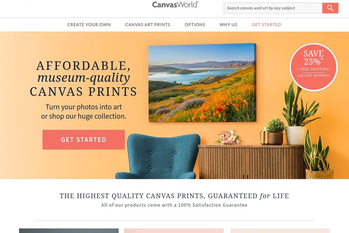 CanvasWorld homepage