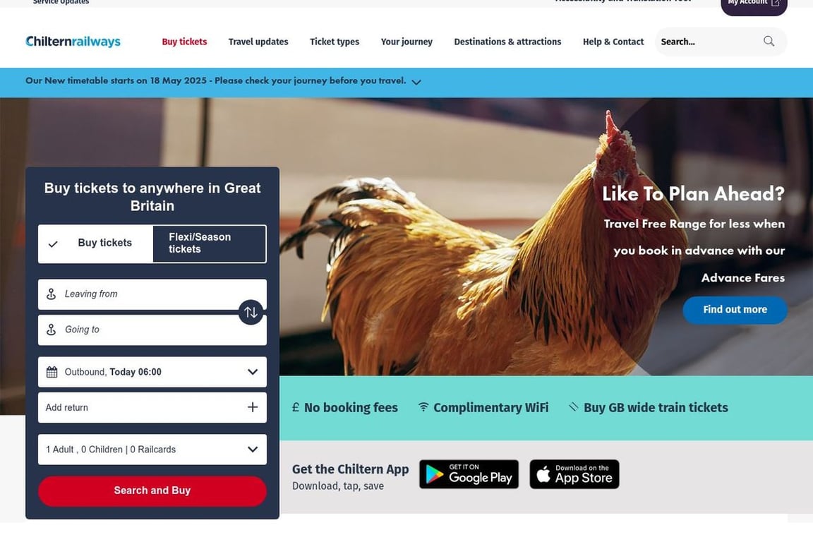 Chiltern Railways homepage