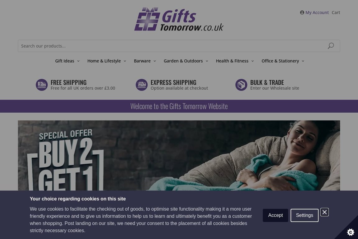 Gifts Tomorrow homepage