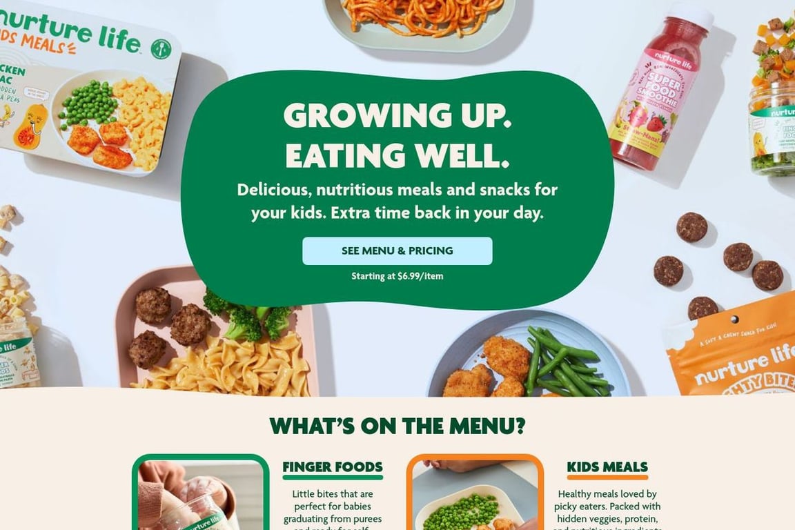 Nurture Life homepage