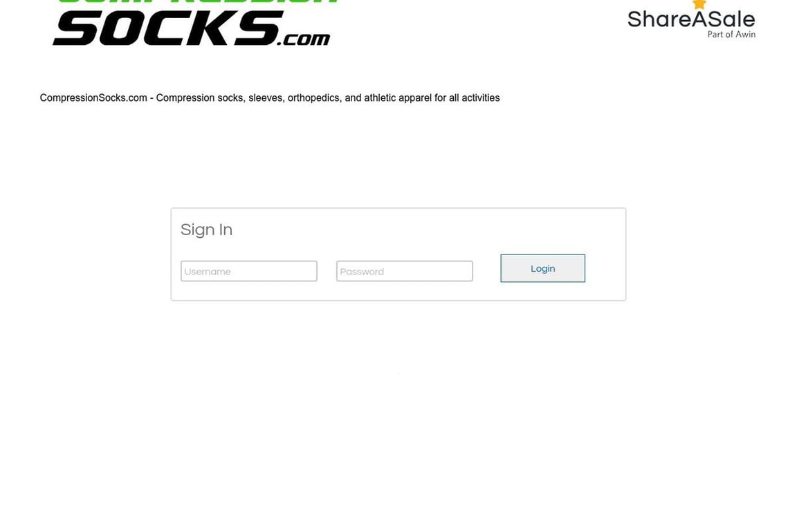 CompressionSocks.com affiliate program signup page