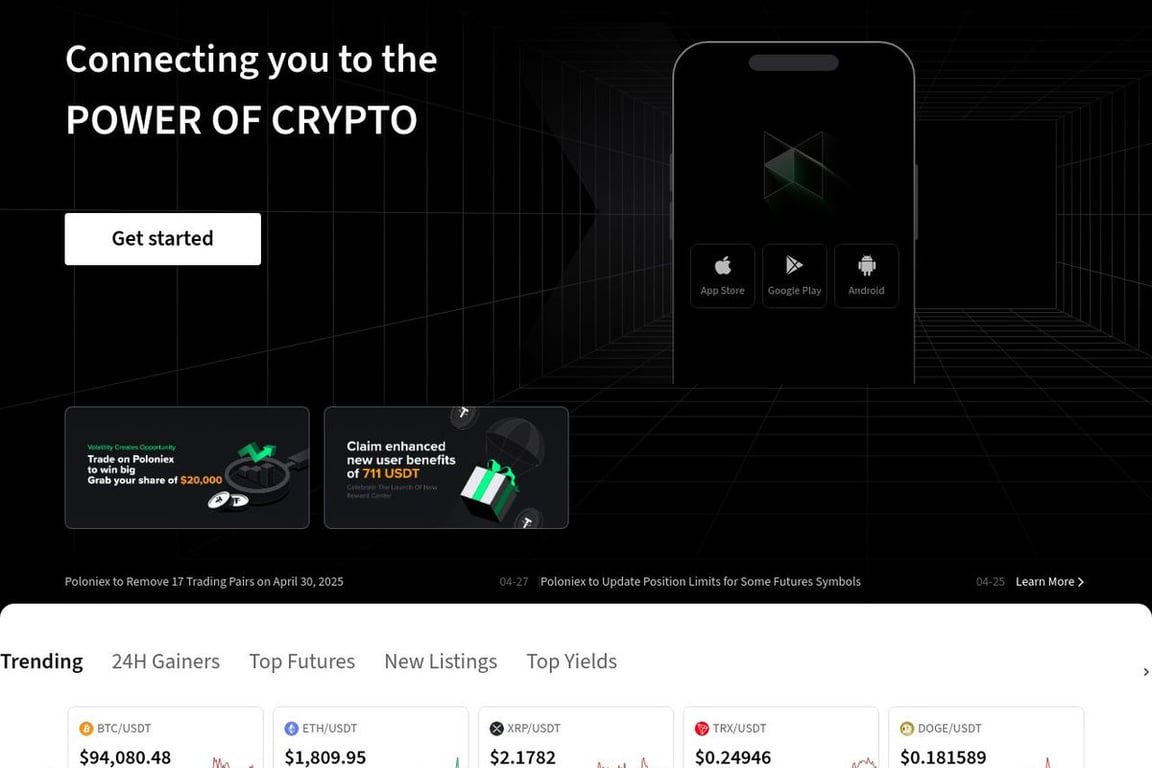 Poloniex homepage