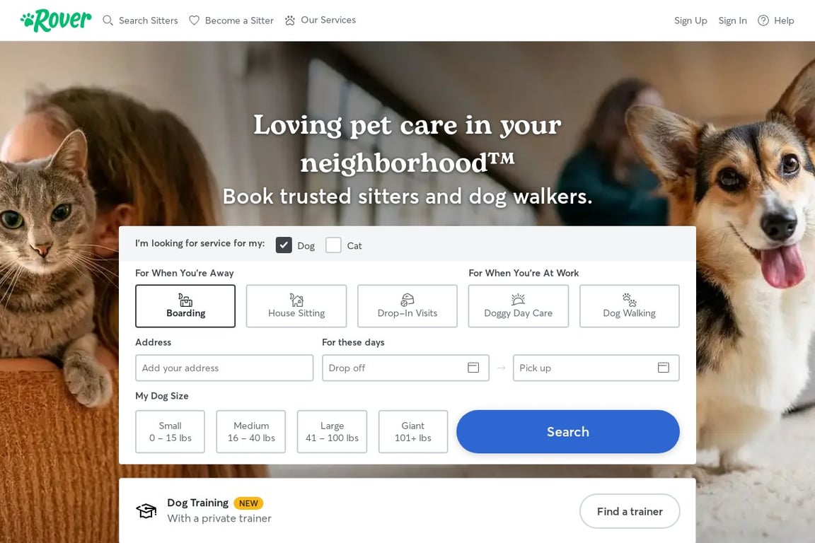 Rover homepage