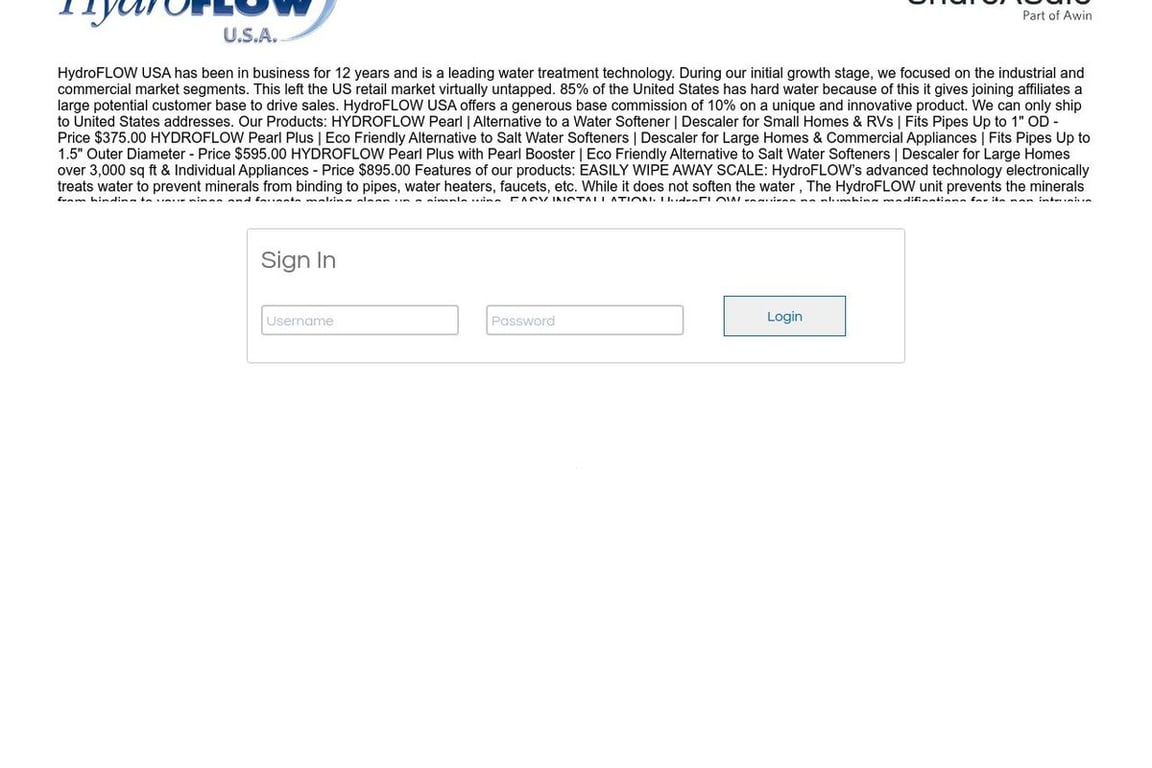 HydroFLOW USA affiliate program signup page