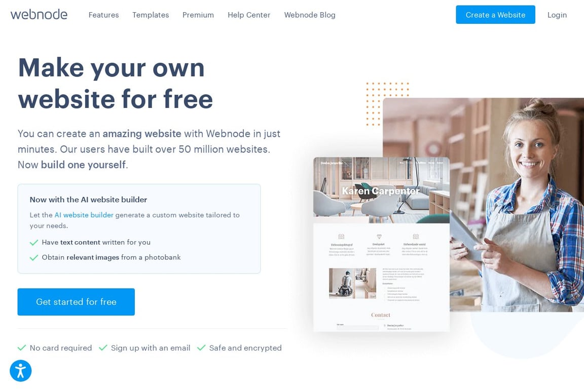 Webnode homepage