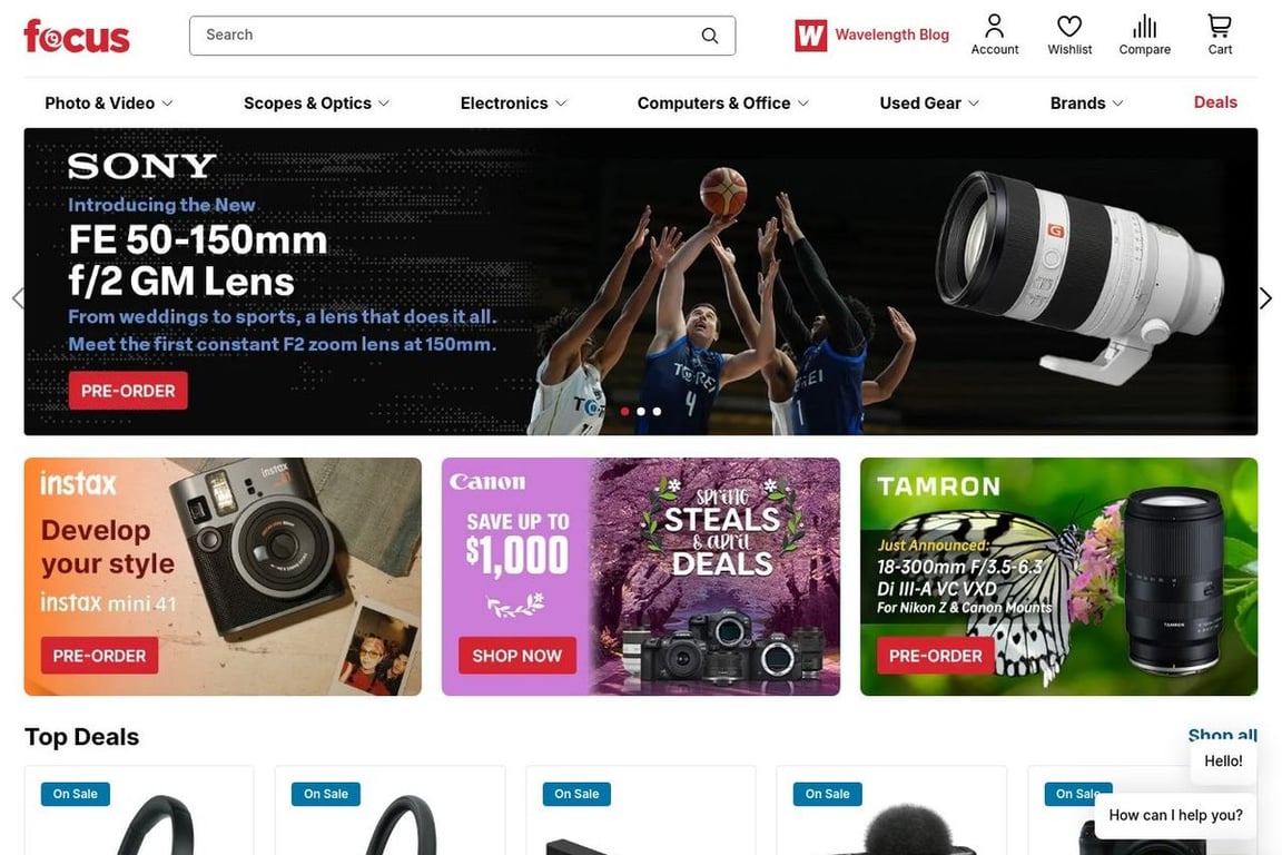 Focus Camera homepage