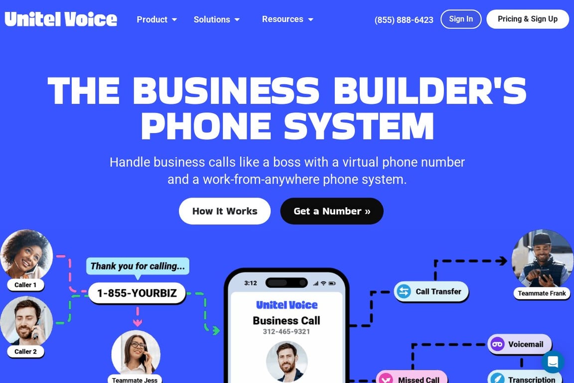 Unitel Voice homepage