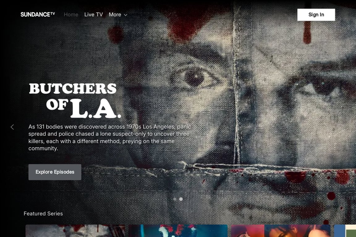 SundanceTV homepage