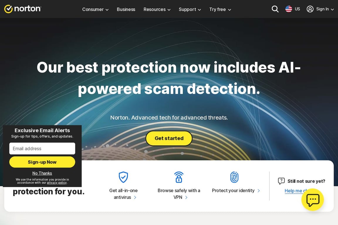 Norton homepage