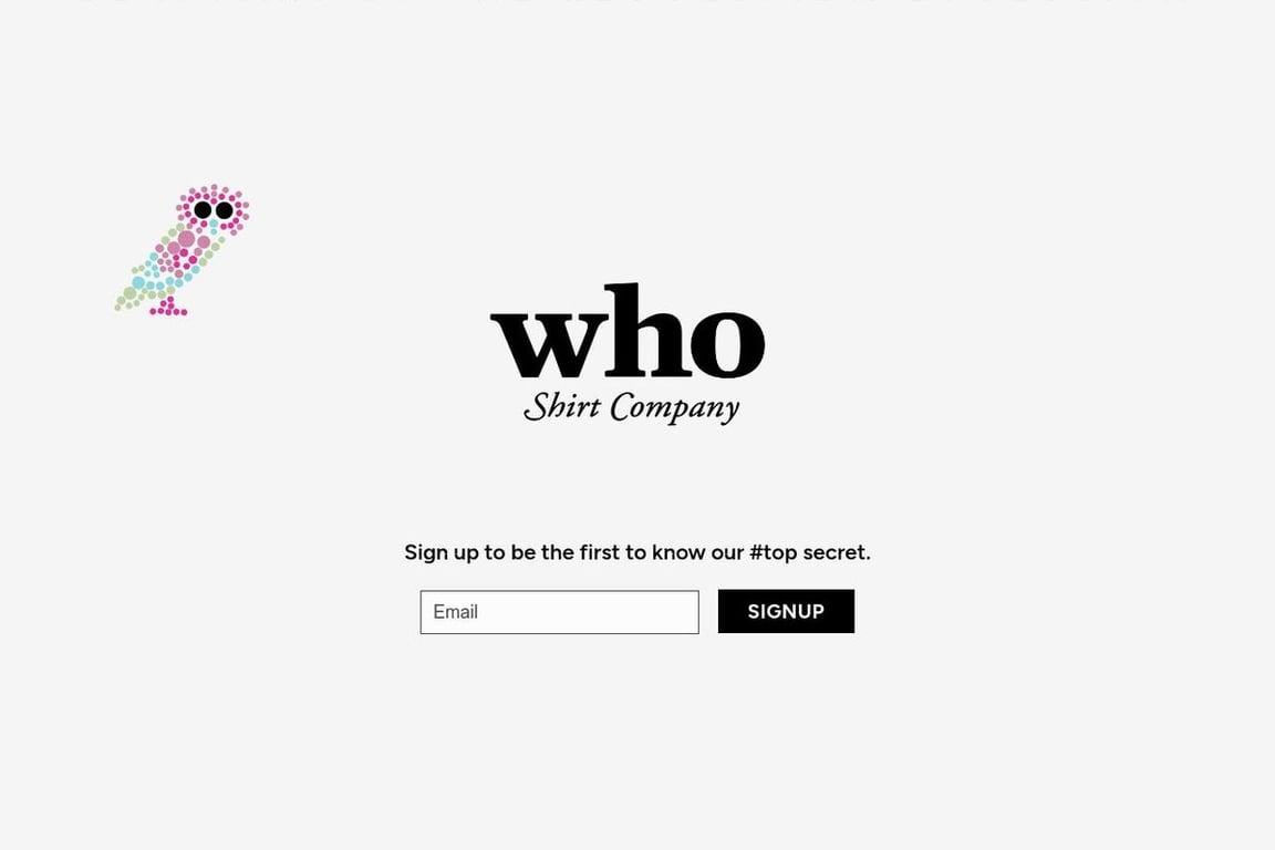 Who Shirt Company (US) homepage