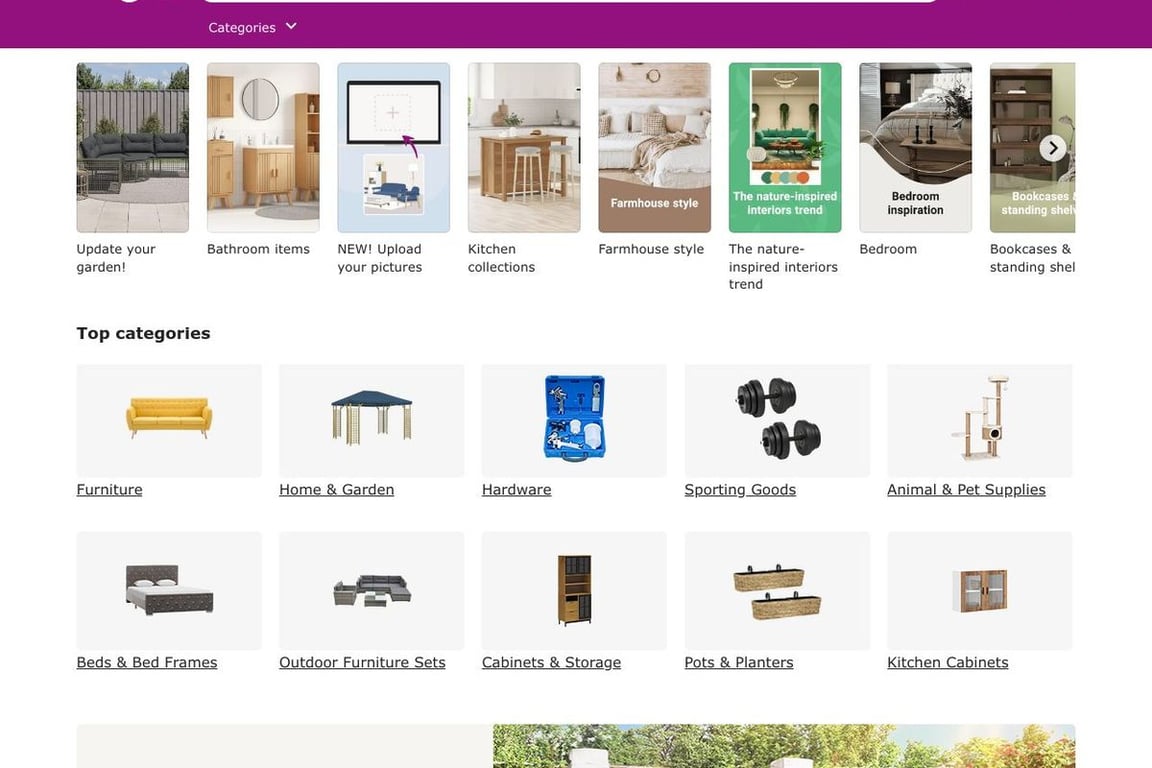 vidaXL homepage