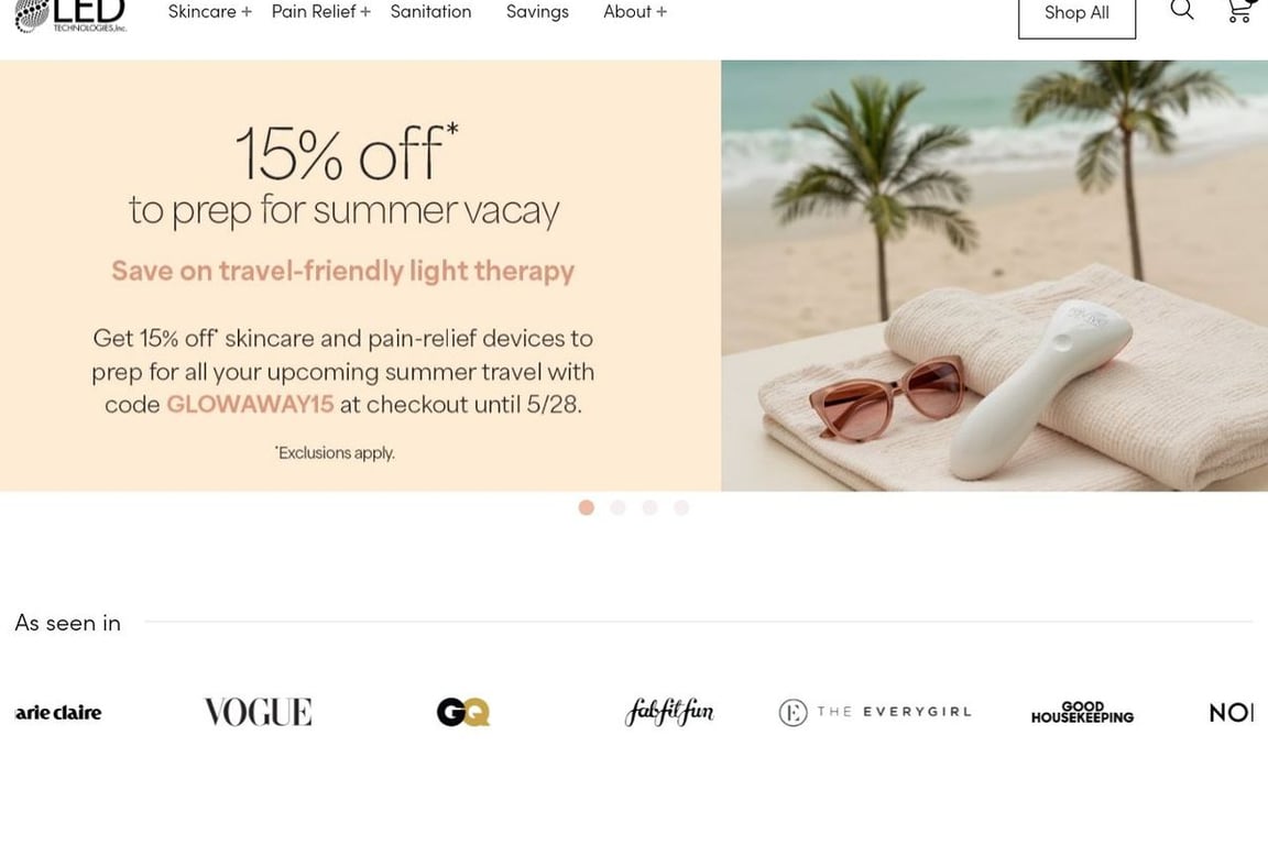 ReVive Light Therapy homepage