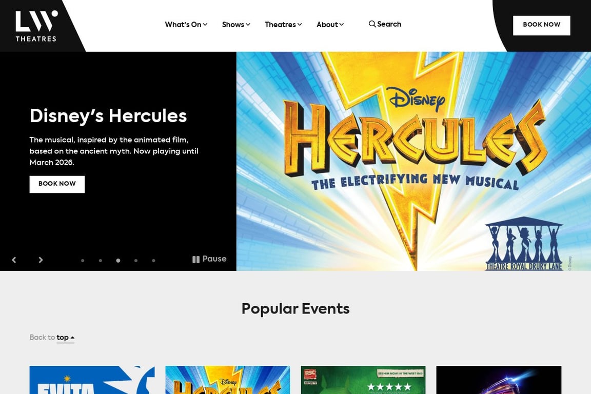 LW Theatres homepage