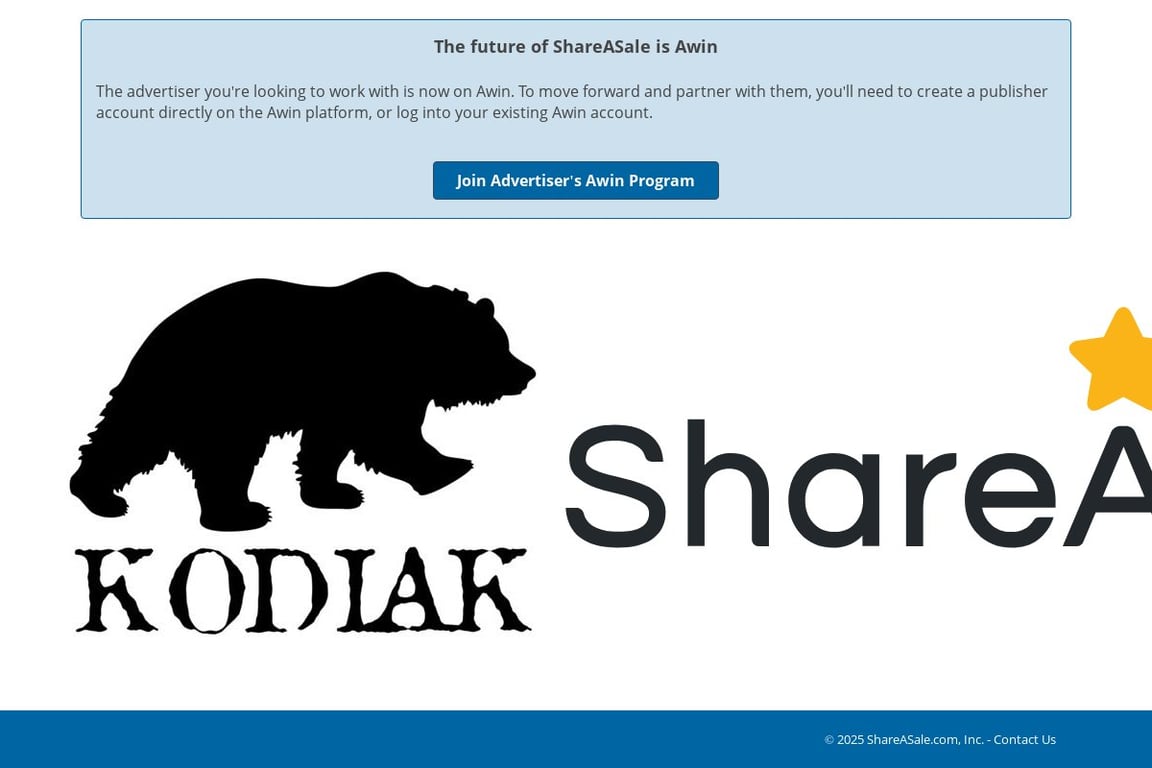 Kodiak Leather Co. affiliate program signup page