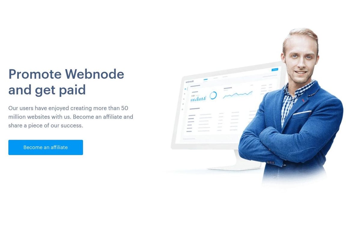 Webnode affiliate program signup page