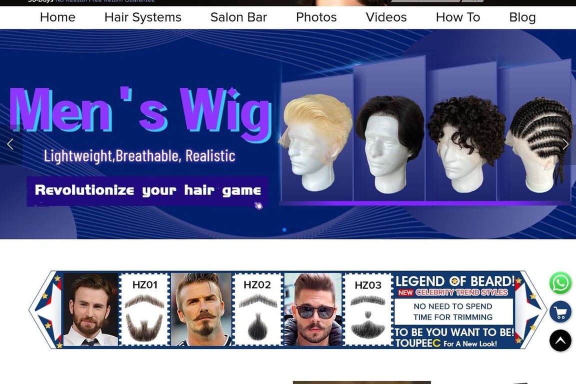 Toupee.com homepage
