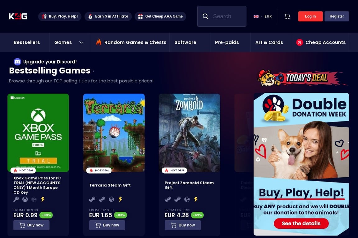 K4G.com homepage