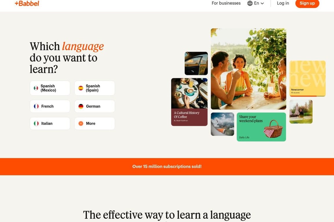 Babbel homepage