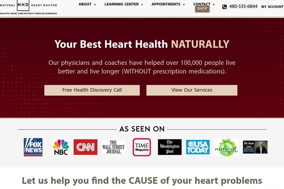 Natural Heart Doctor homepage