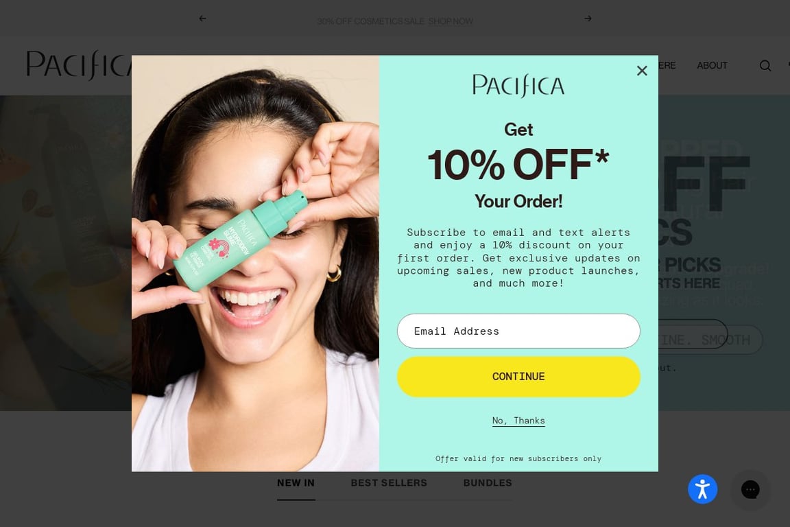Pacifica Beauty homepage