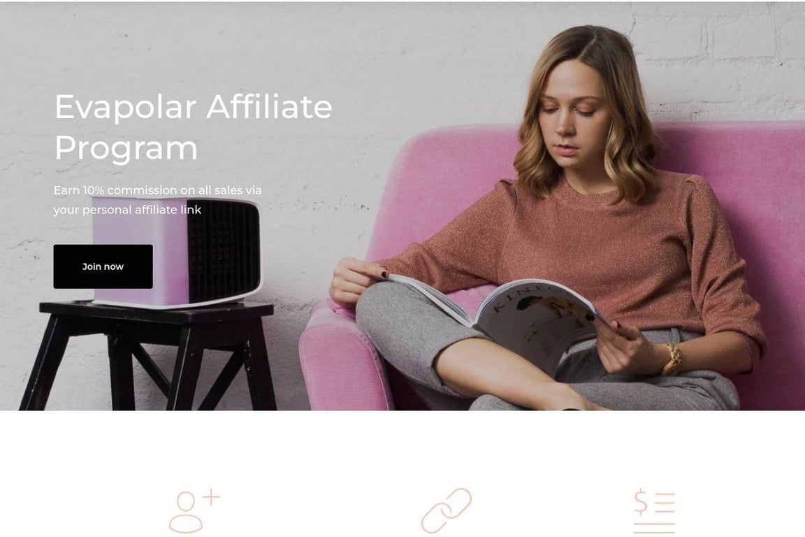 Evapolar affiliate program signup page