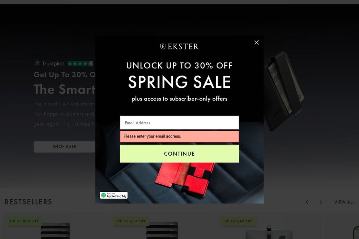 Ekster homepage