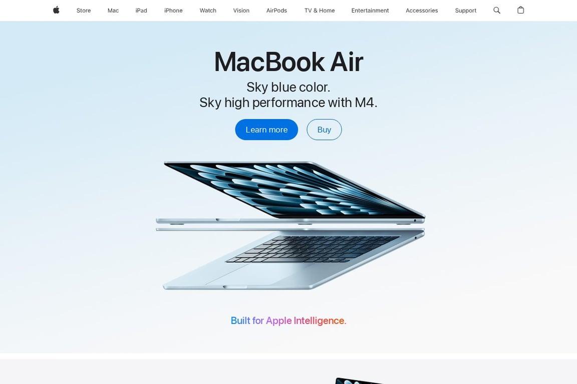 Apple homepage