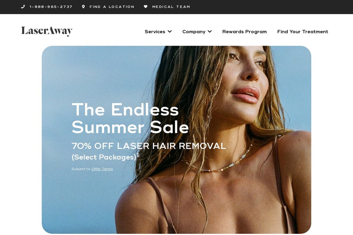 LaserAway homepage