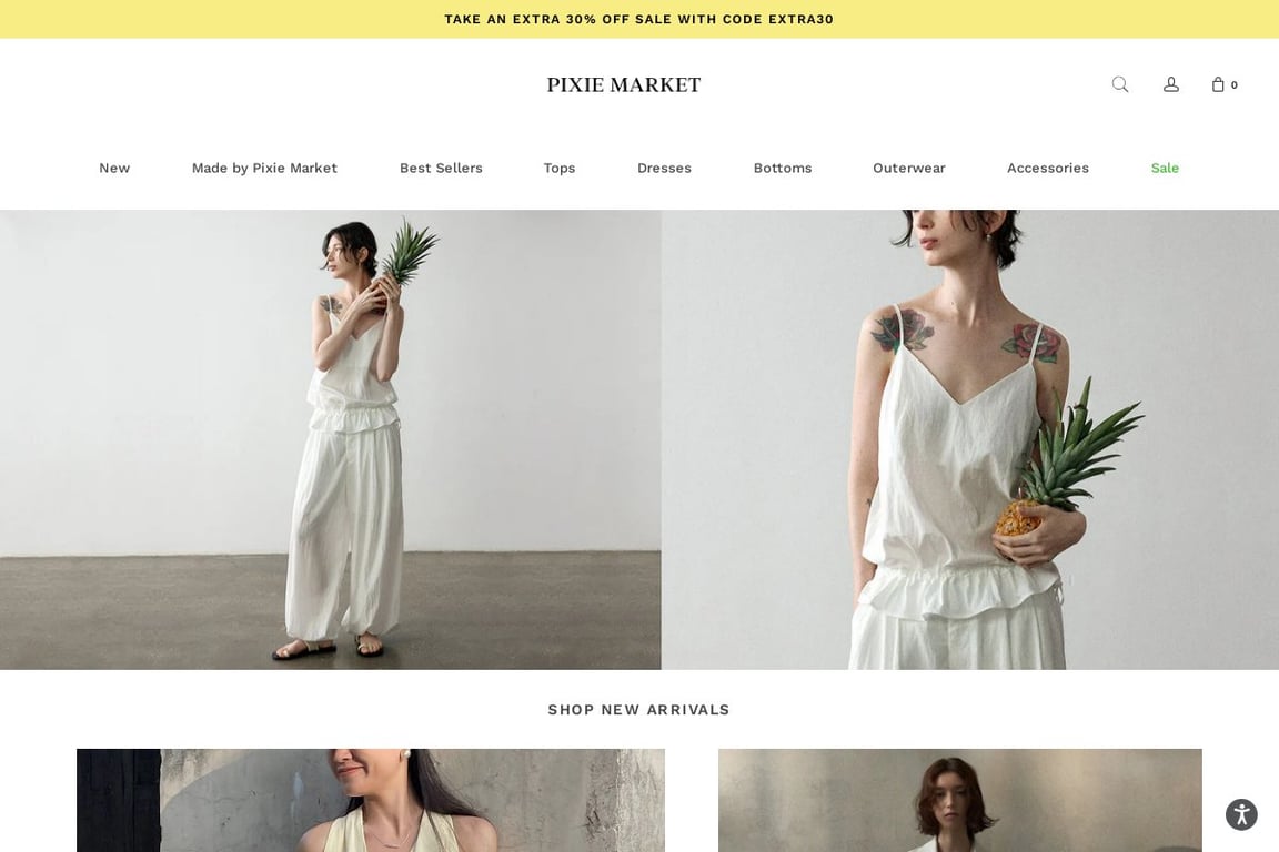Pixie Market homepage