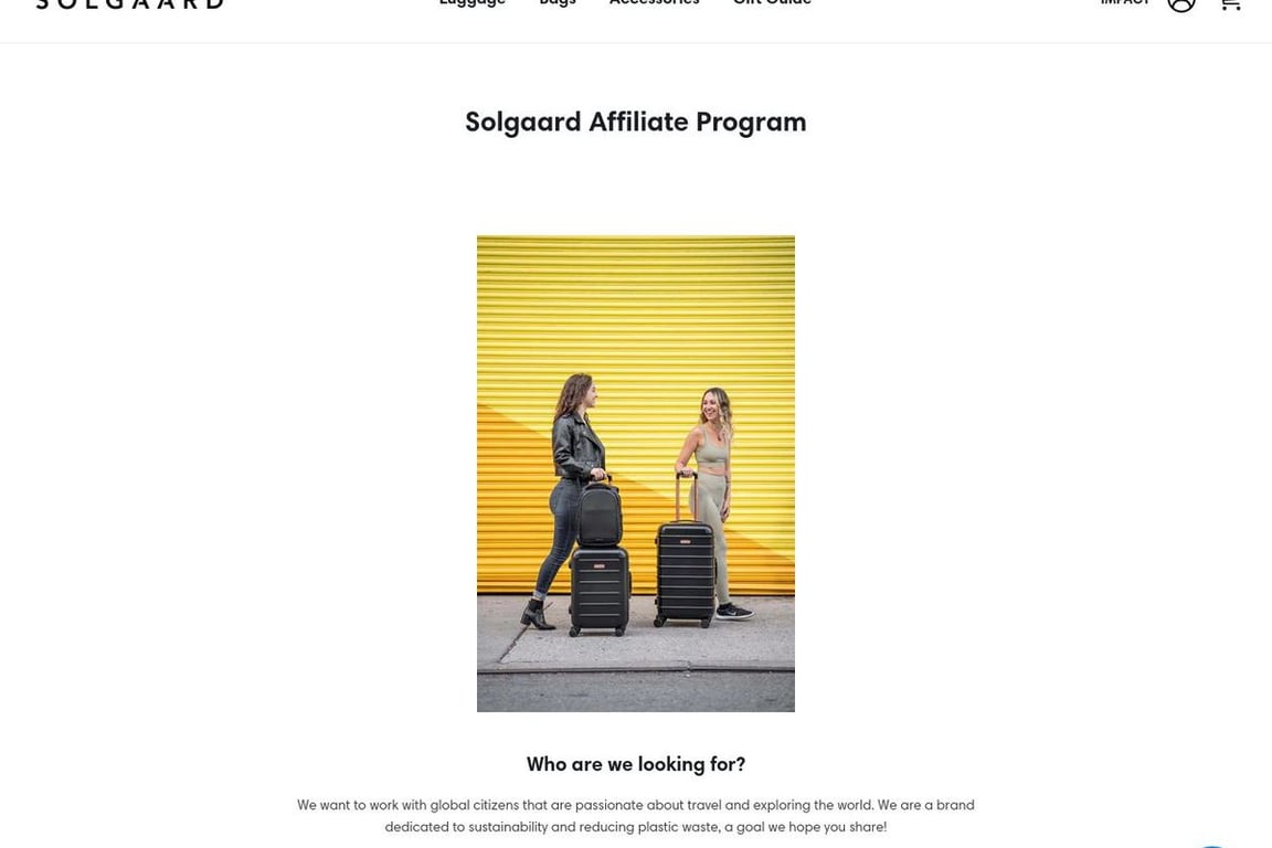 Solgaard affiliate program signup page