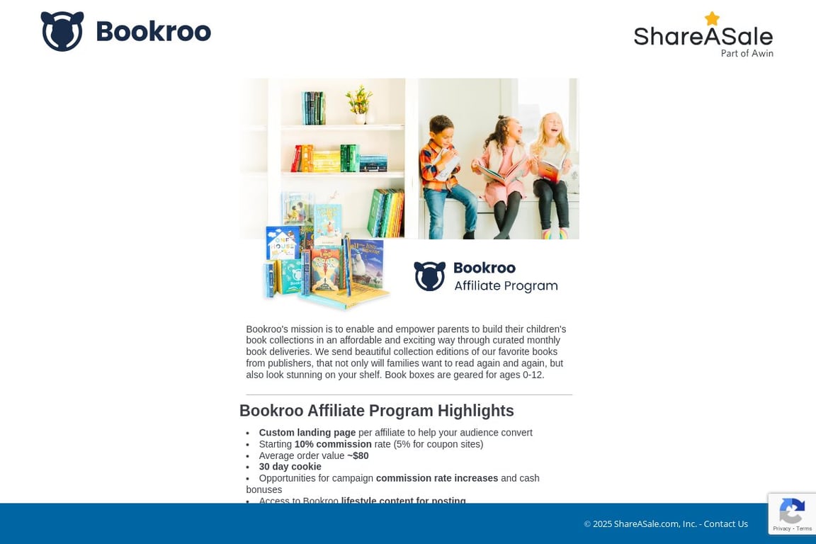 Bookroo affiliate program signup page